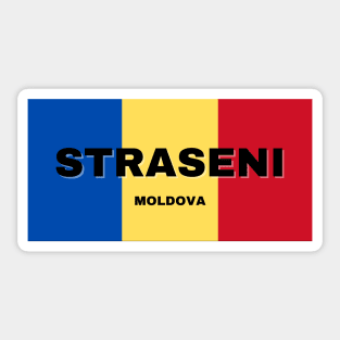 Straseni City in Moldovan Flag Colors Sticker